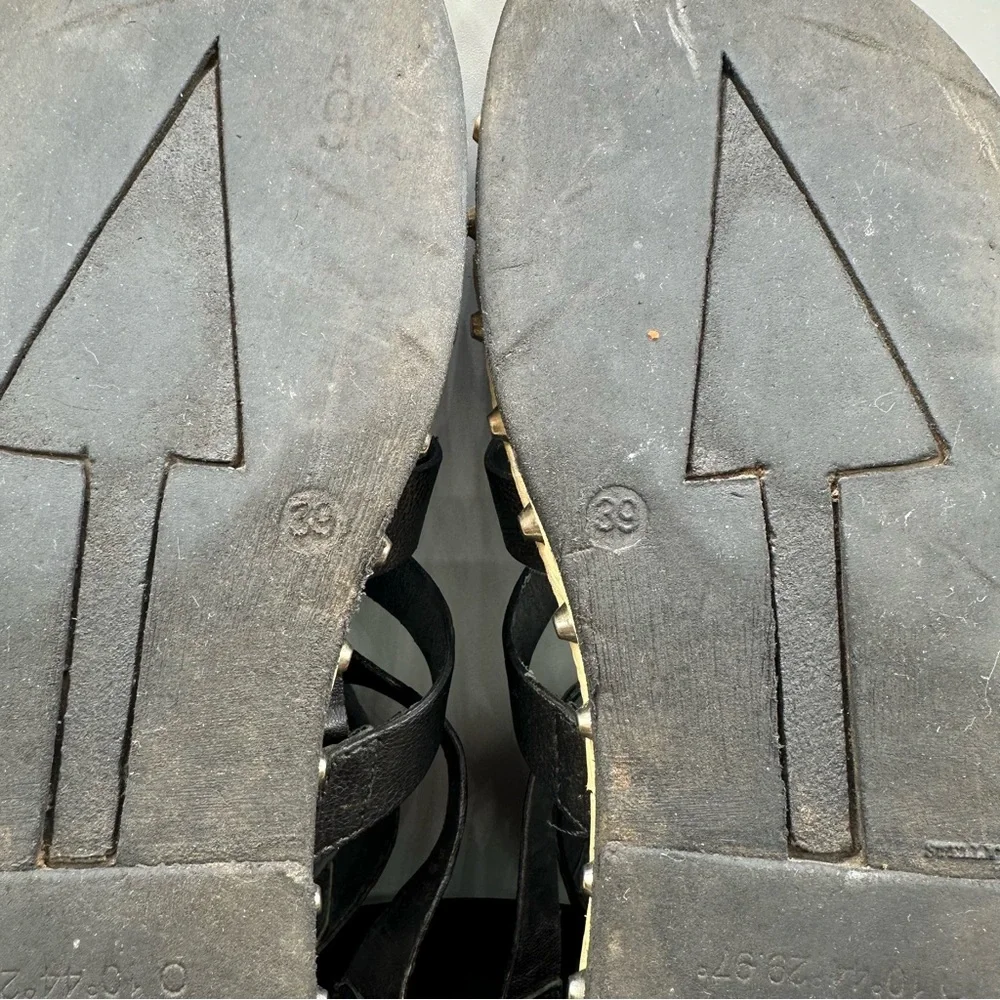 A.S. 98 Leather Studded Gladiator Sandals Women EU 39 Black - Picture 10 of 13